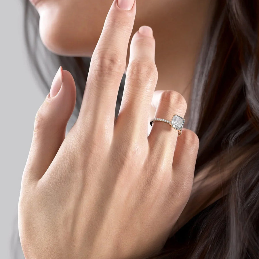 The Pave Infinity Cushion Moissanite Ring - KNT - Engagement Rings, Wedding Bands & Fine Jewelry