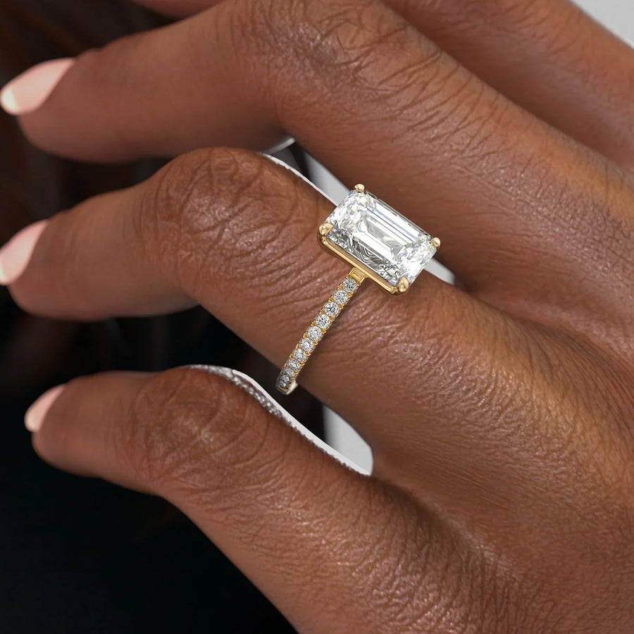 The Pave Infinity Emerald Moissanite Ring - KNT - Engagement Rings, Wedding Bands & Fine Jewelry