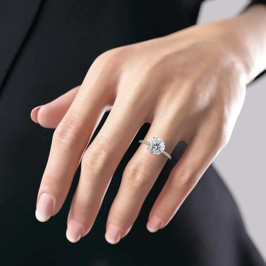 The Pave Infinity Round Moissanite Ring - KNT - Engagement Rings, Wedding Bands & Fine Jewelry