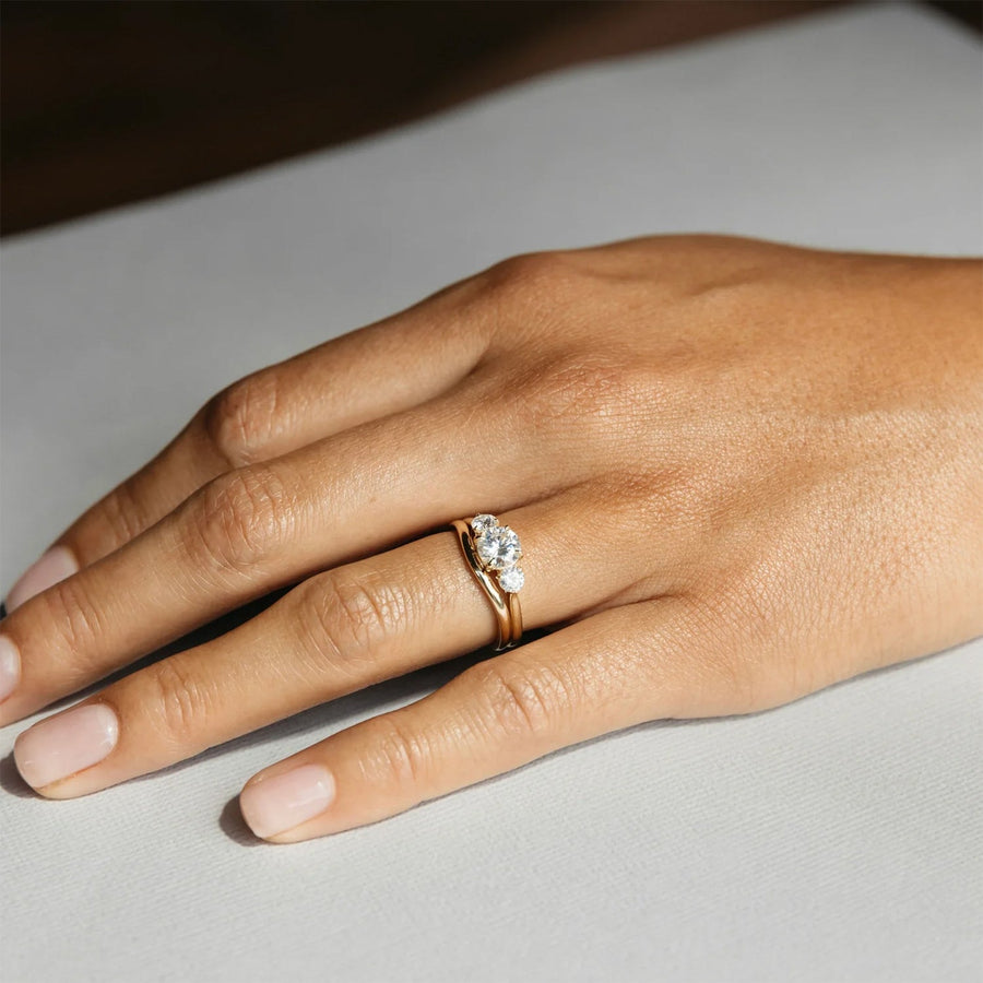 The Three Stone Julia Round Moissanite Ring - KNT - Engagement Rings, Wedding Bands & Fine Jewelry