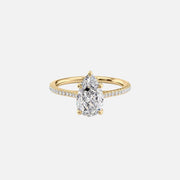 The Pave Lotus Pear Moissanite Ring - KNT - Engagement Rings, Wedding Bands & Fine Jewelry