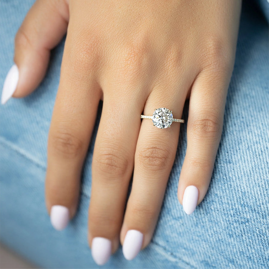 The Pave Lotus Round Moissanite Ring - KNT - Engagement Rings, Wedding Bands & Fine Jewelry
