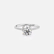 The Pave Lotus Round Moissanite Ring - KNT - Engagement Rings, Wedding Bands & Fine Jewelry