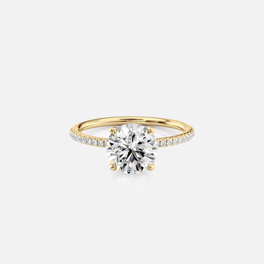 The Pave Lotus Round Moissanite Ring - KNT - Engagement Rings, Wedding Bands & Fine Jewelry