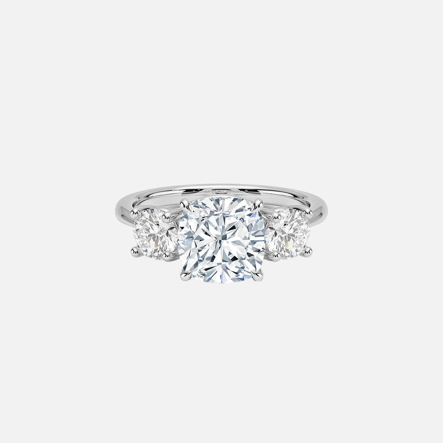 The Three Stone Luna Cushion Moissanite Ring - KNT - Engagement Rings, Wedding Bands & Fine Jewelry