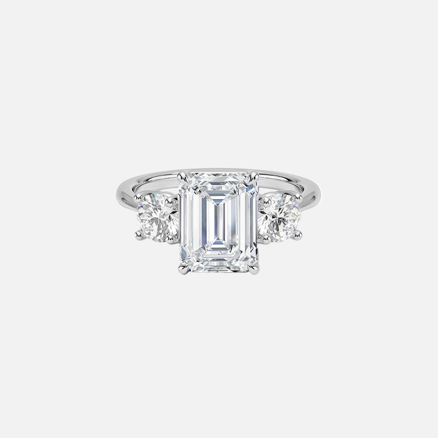 The Three Stone Luna Emerald Moissanite Ring - KNT - Engagement Rings, Wedding Bands & Fine Jewelry