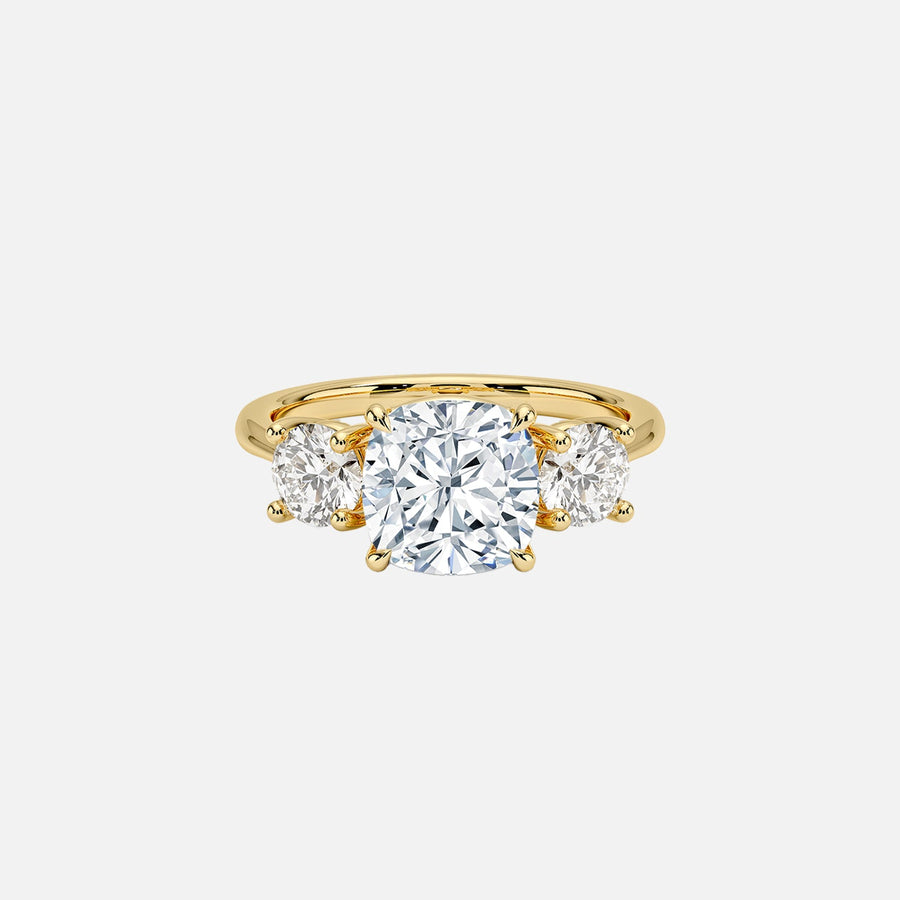 The Three Stone Luna Cushion Moissanite Ring - KNT - Engagement Rings, Wedding Bands & Fine Jewelry