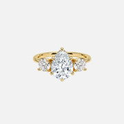 The Three Stone Luna Pear Moissanite Ring - KNT - Engagement Rings, Wedding Bands & Fine Jewelry