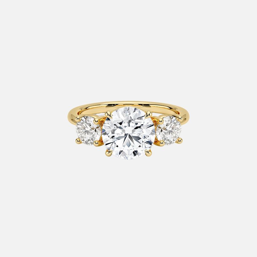 The Three Stone Luna Round Moissanite Ring - KNT - Engagement Rings, Wedding Bands & Fine Jewelry