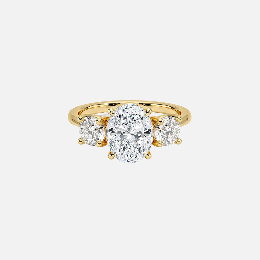 The Three Stone Luna Oval Moissanite Ring - KNT - Engagement Rings, Wedding Bands & Fine Jewelry