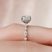 The Hidden Halo Marianne Cushion Pave Moissanite Ring - KNT - Engagement Rings, Wedding Bands & Fine Jewelry