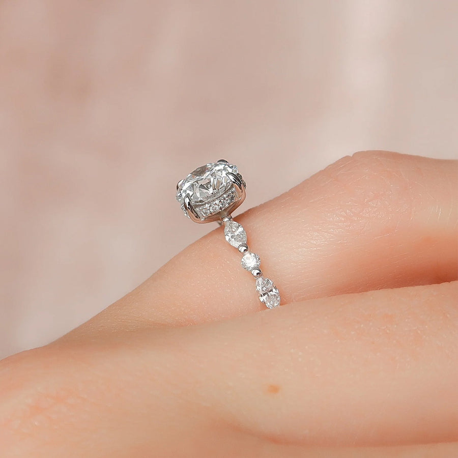 The Hidden Halo Marianne Round Pave Moissanite Ring - KNT - Engagement Rings, Wedding Bands & Fine Jewelry