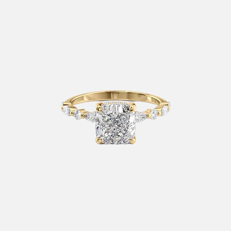 The Hidden Halo Marianne Cushion Pave Moissanite Ring - KNT - Engagement Rings, Wedding Bands & Fine Jewelry