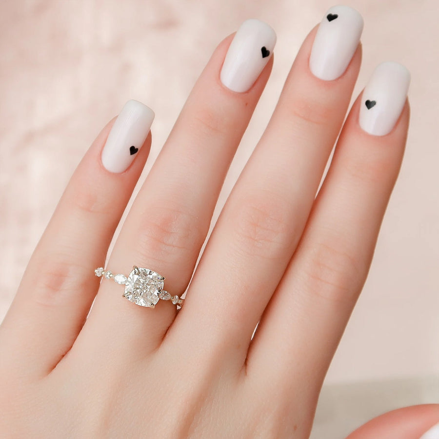 The Hidden Halo Marianne Cushion Pave Moissanite Ring - KNT - Engagement Rings, Wedding Bands & Fine Jewelry