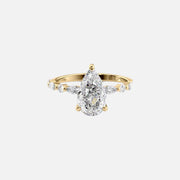 The Hidden Halo Marianne Pear Pave Moissanite Ring - KNT - Engagement Rings, Wedding Bands & Fine Jewelry