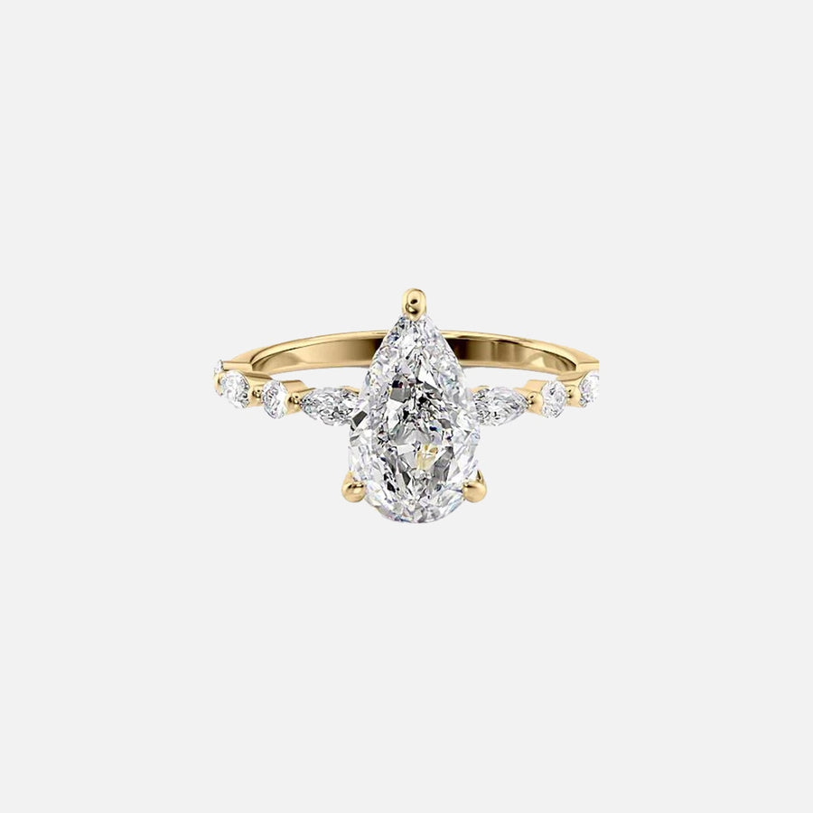 The Hidden Halo Marianne Pear Pave Moissanite Ring - KNT - Engagement Rings, Wedding Bands & Fine Jewelry