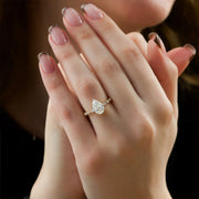 The Hidden Halo Marianne Pear Pave Moissanite Ring - KNT - Engagement Rings, Wedding Bands & Fine Jewelry