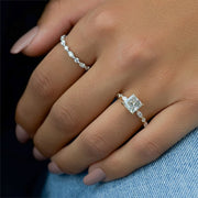 The Hidden Halo Marianne Princess Pave Moissanite Ring - KNT - Engagement Rings, Wedding Bands & Fine Jewelry