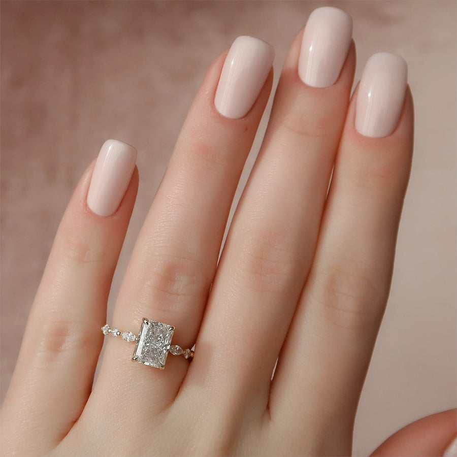 The Hidden Halo Marianne Radiant Pave Moissanite Ring - KNT - Engagement Rings, Wedding Bands & Fine Jewelry