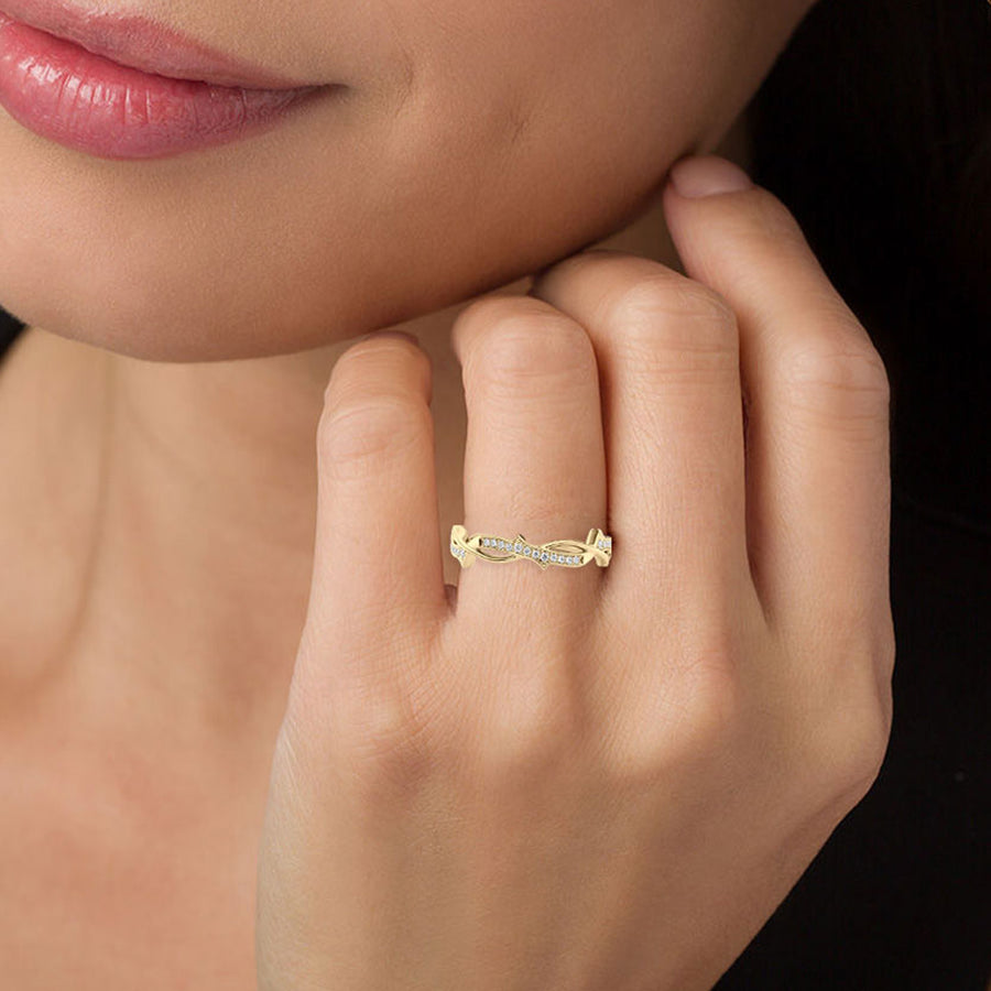 The Pave Meadow's Grace Nature Moissanite Ring - KNT - Engagement Rings, Wedding Bands & Fine Jewelry