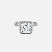 The Halo Michelle Princess Pave Moissanite Ring - KNT - Engagement Rings, Wedding Bands & Fine Jewelry