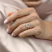 The Halo Michelle Cushion Pave Moissanite Ring - KNT - Engagement Rings, Wedding Bands & Fine Jewelry