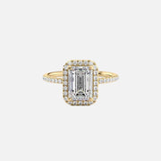 The Halo Michelle Emerald Pave Moissanite Ring - KNT - Engagement Rings, Wedding Bands & Fine Jewelry
