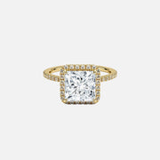 The Halo Michelle Princess Pave Moissanite Ring - KNT - Engagement Rings, Wedding Bands & Fine Jewelry