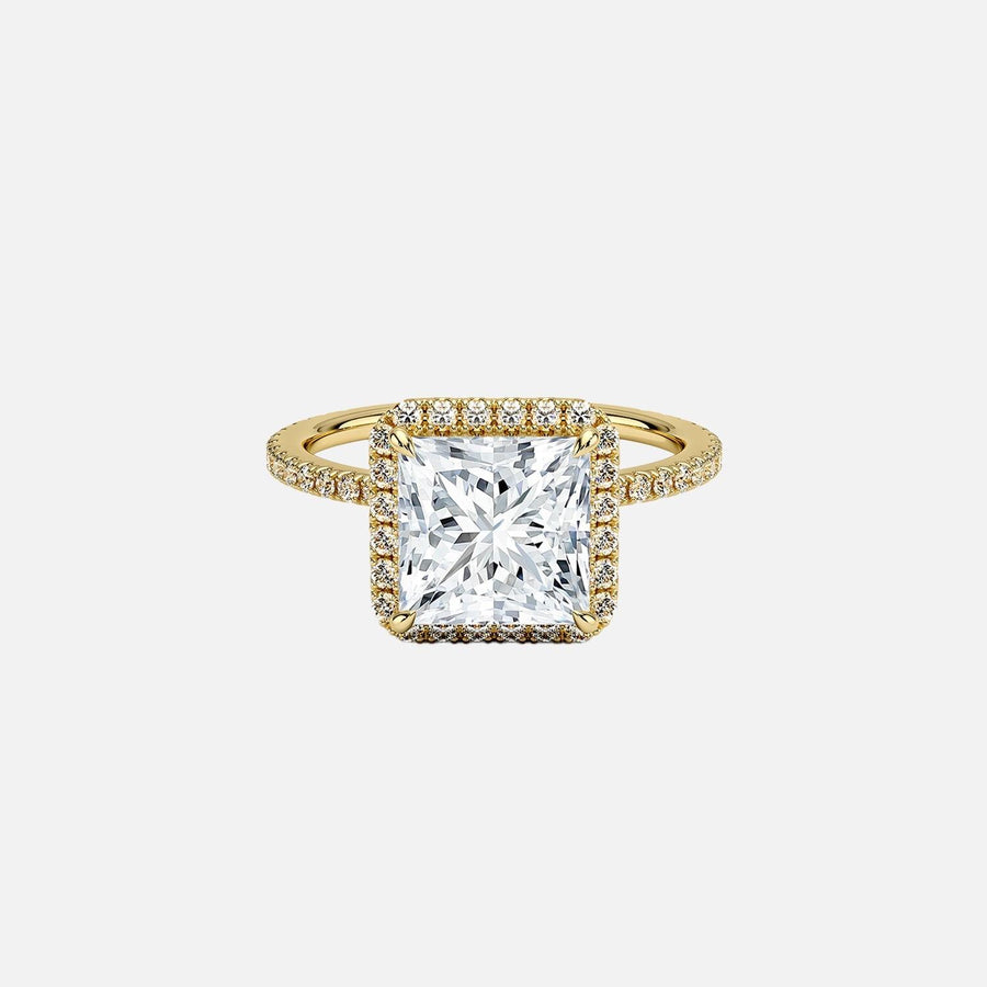 The Halo Michelle Princess Pave Moissanite Ring - KNT - Engagement Rings, Wedding Bands & Fine Jewelry