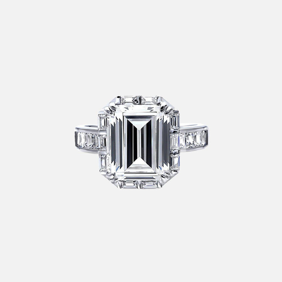 The Halo Nouveau Emerald Pave Moissanite Ring - KNT - Engagement Rings, Wedding Bands & Fine Jewelry