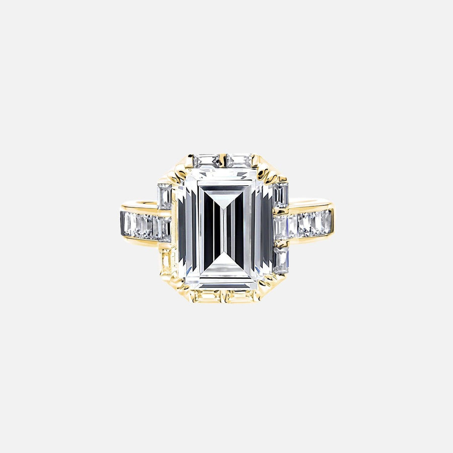 The Halo Nouveau Emerald Pave Moissanite Ring - KNT - Engagement Rings, Wedding Bands & Fine Jewelry