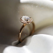 The Halo Ophelia Oval Moissanite Ring - KNT - Engagement Rings, Wedding Bands & Fine Jewelry