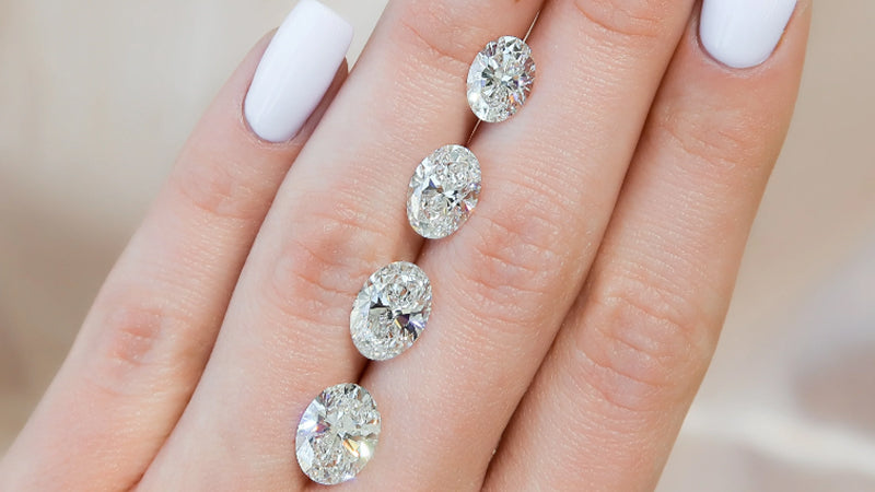 Oval cut moissanite stones