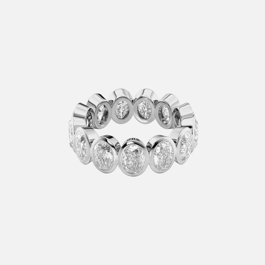  Oval Bezel Eternity Ring 14k White Gold 5 0 001