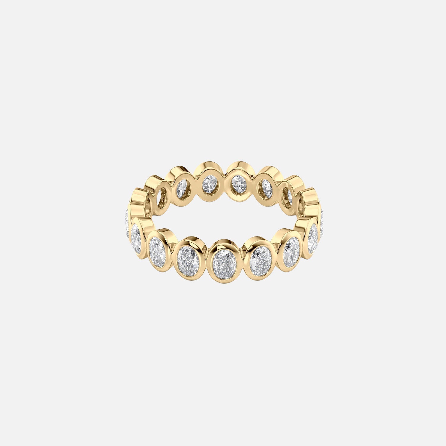 Oval Bezel Eternity Ring 14k Yellow Gold 1 7 001