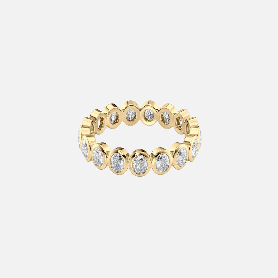 Oval Bezel Eternity Ring 14k Yellow Gold 1 7 001