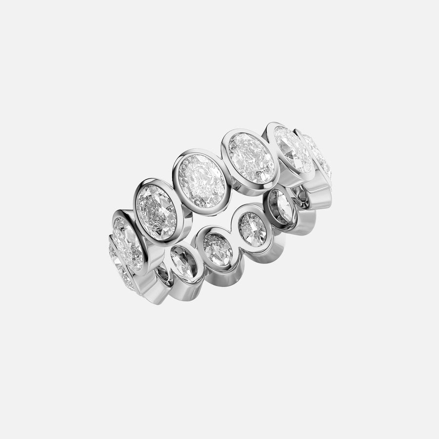  Oval Bezel Eternity Ring 18k White Gold 5 0 002