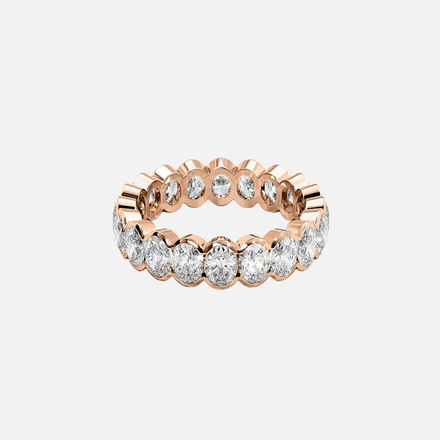  Oval Half Bezel Eternity Ring 14k Rose Gold 3 0 001