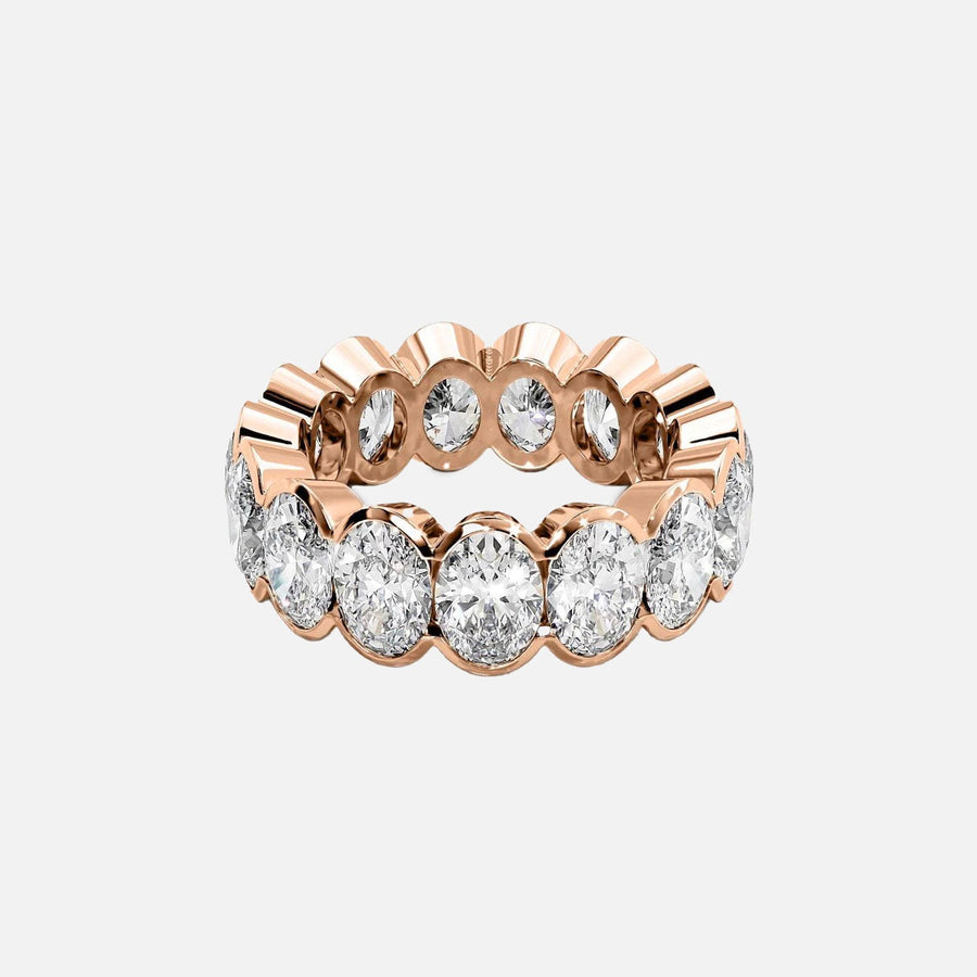 Oval Half Bezel Eternity Ring 14k Rose Gold 7 5 001