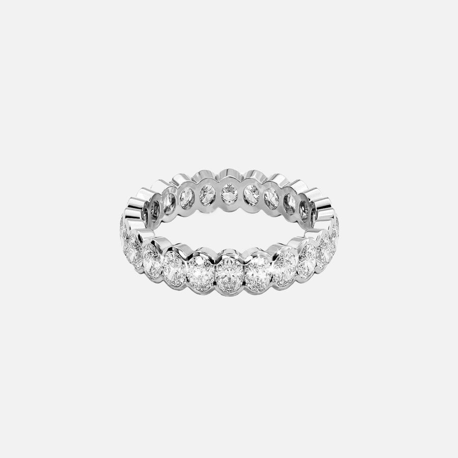  Oval Half Bezel Eternity Ring 14k White Gold 2 0 001