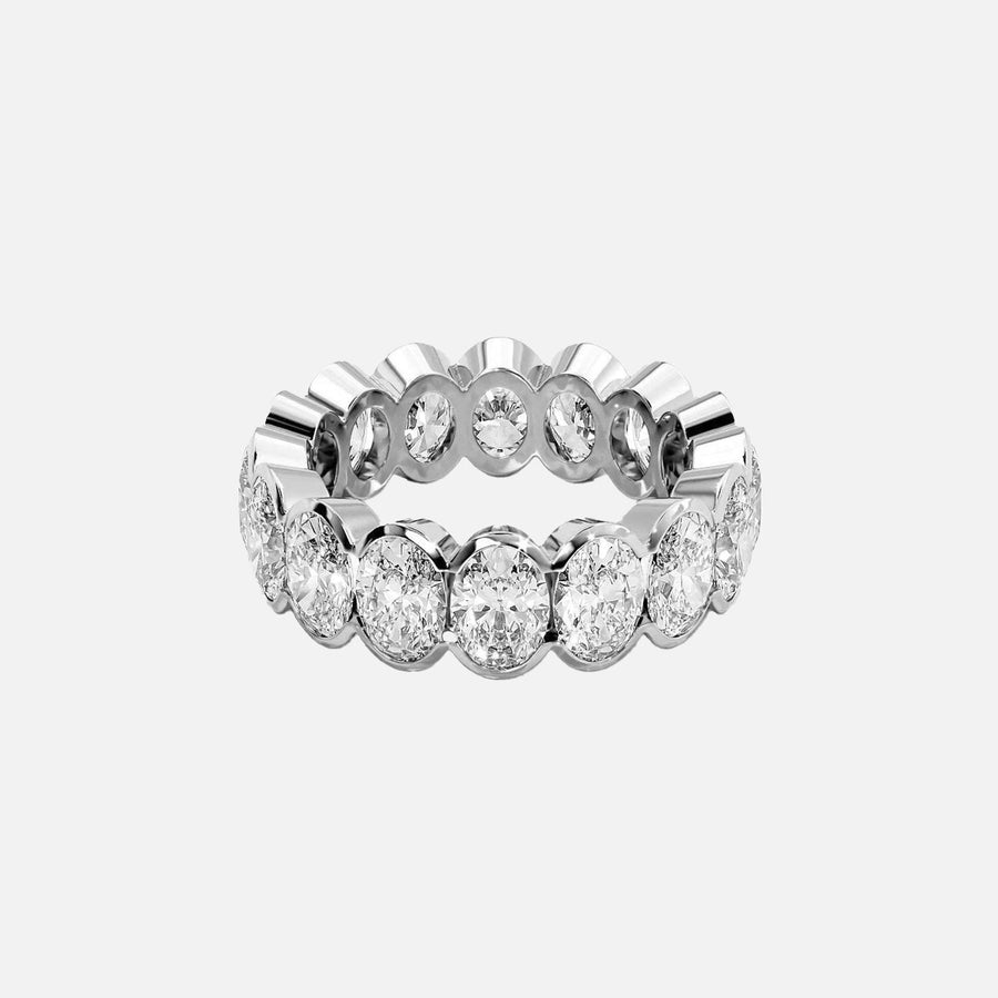  Oval Half Bezel Eternity Ring 14k White Gold 6 5 001
