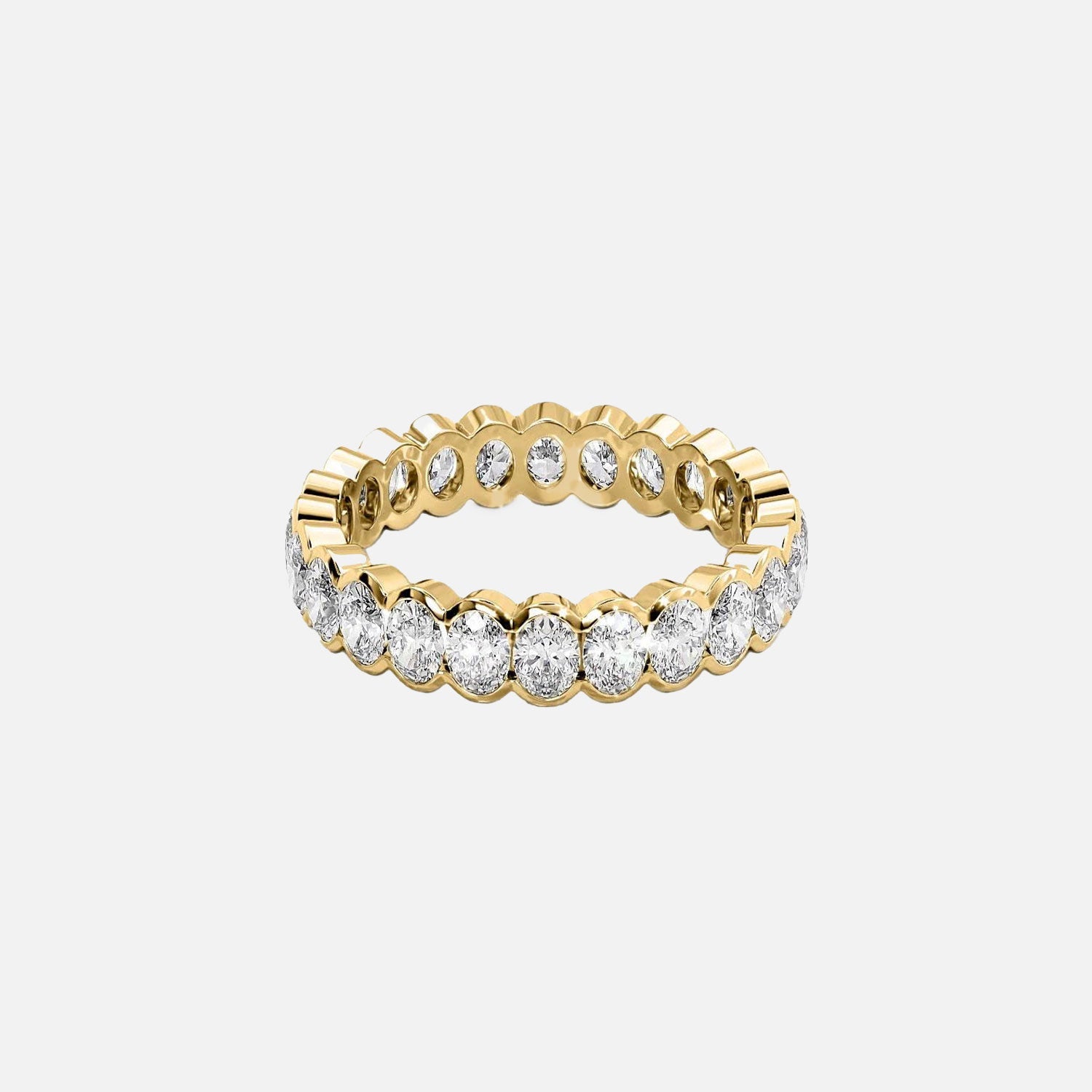 Oval Half Bezel Eternity Ring 14k Yellow Gold 2 0 001