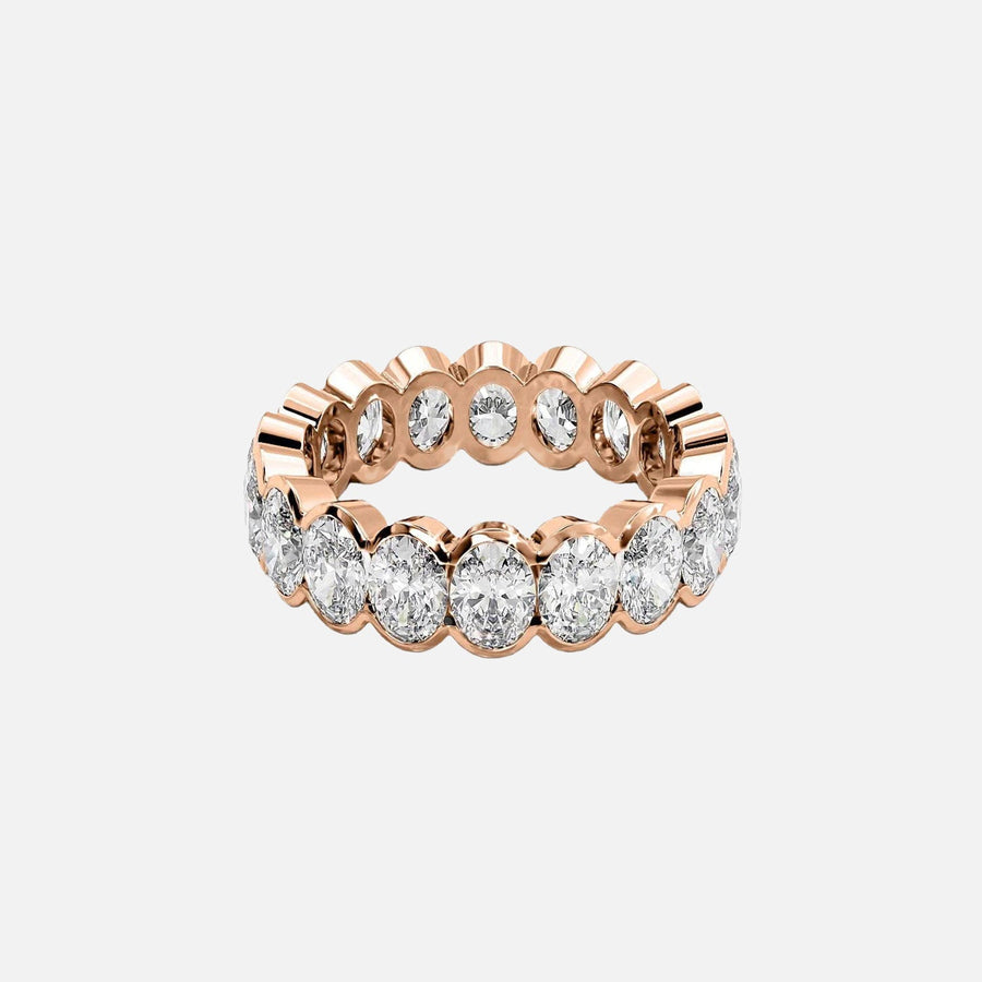  Oval Half Bezel Eternity Ring 18k Rose Gold 4 5 001
