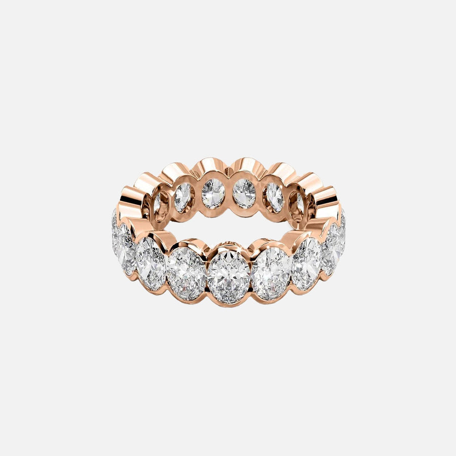  Oval Half Bezel Eternity Ring 18k Rose Gold 5 5 001
