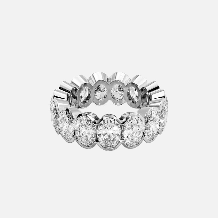  Oval Half Bezel Eternity Ring 18k White Gold 7 5 001