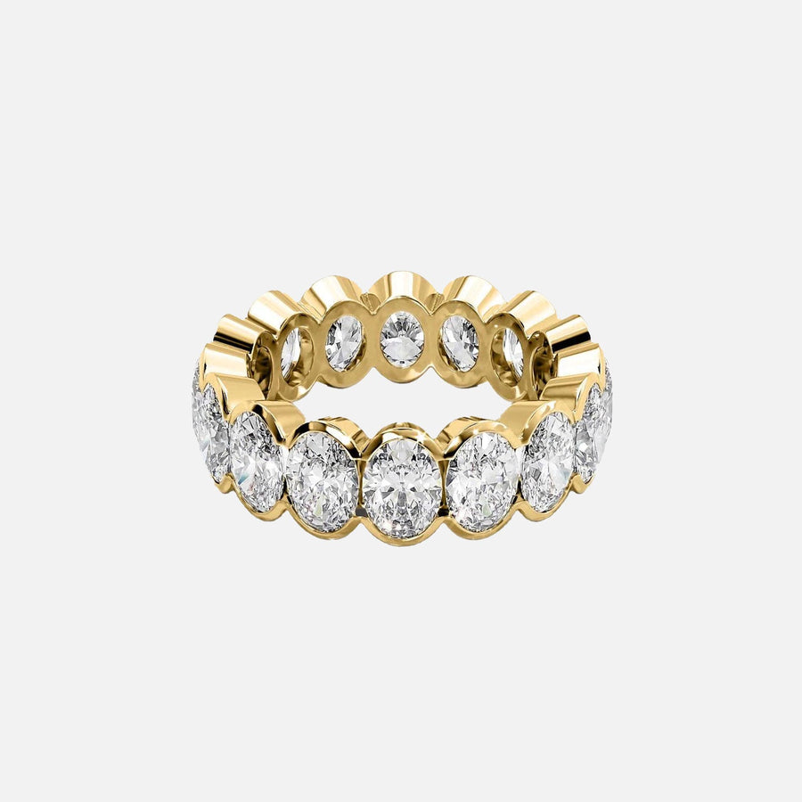  Oval Half Bezel Eternity Ring 18k Yellow Gold 6 5 001