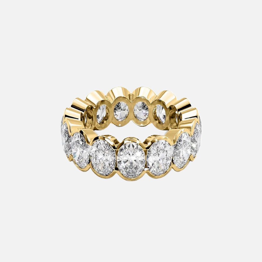 Oval Half Bezel Eternity Ring 18k Yellow Gold 7 5 001