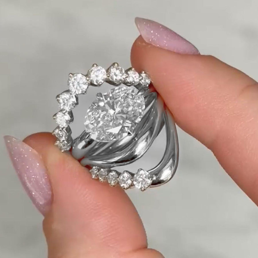 Oval Rosabella Ring Stack - Flower - KNT - Engagement Rings, Wedding Bands & Fine Jewelry