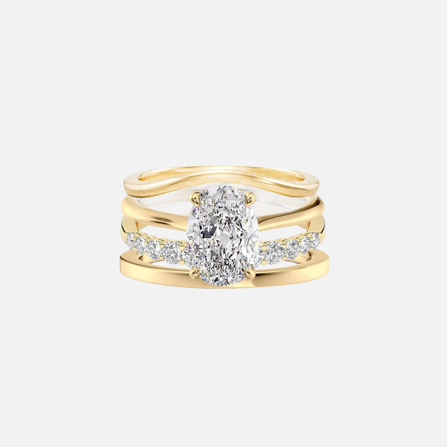 Oval Solitaire Glamour & Alisha Ring Stack - KNT - Engagement Rings, Wedding Bands & Fine Jewelry