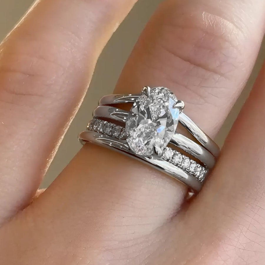 Oval Solitaire Glamour & Alisha Ring Stack